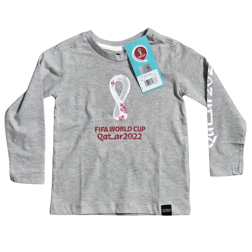 NWT | FIFA World Cup Qatar 2022 Official Long Sleeve Shirt | Grey | 3T